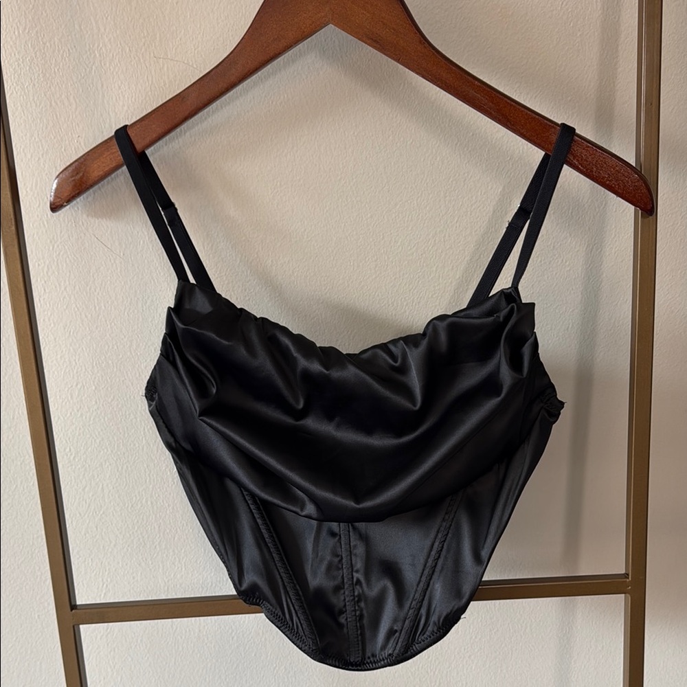 Urban Outfitters Black Satin Top as worn by Jennie of Blackpink